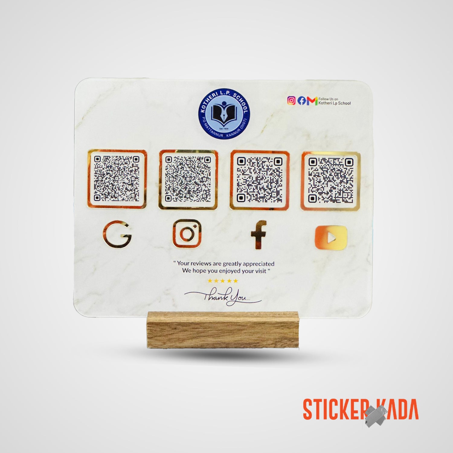 Customised Acrylic Stand four QR