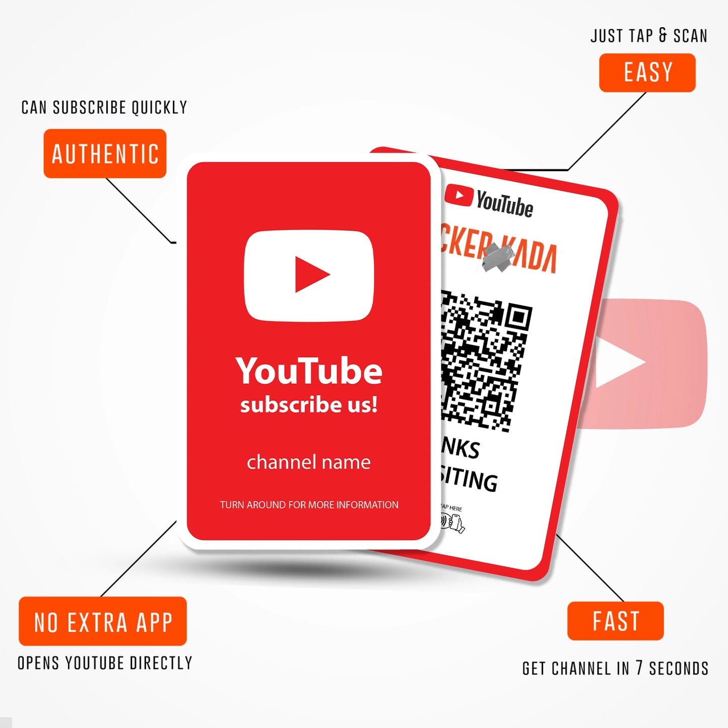 nfc qr youtube pvc card