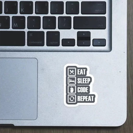 Buy Eat Sleep Code Repeat – Laptop Sticker in India