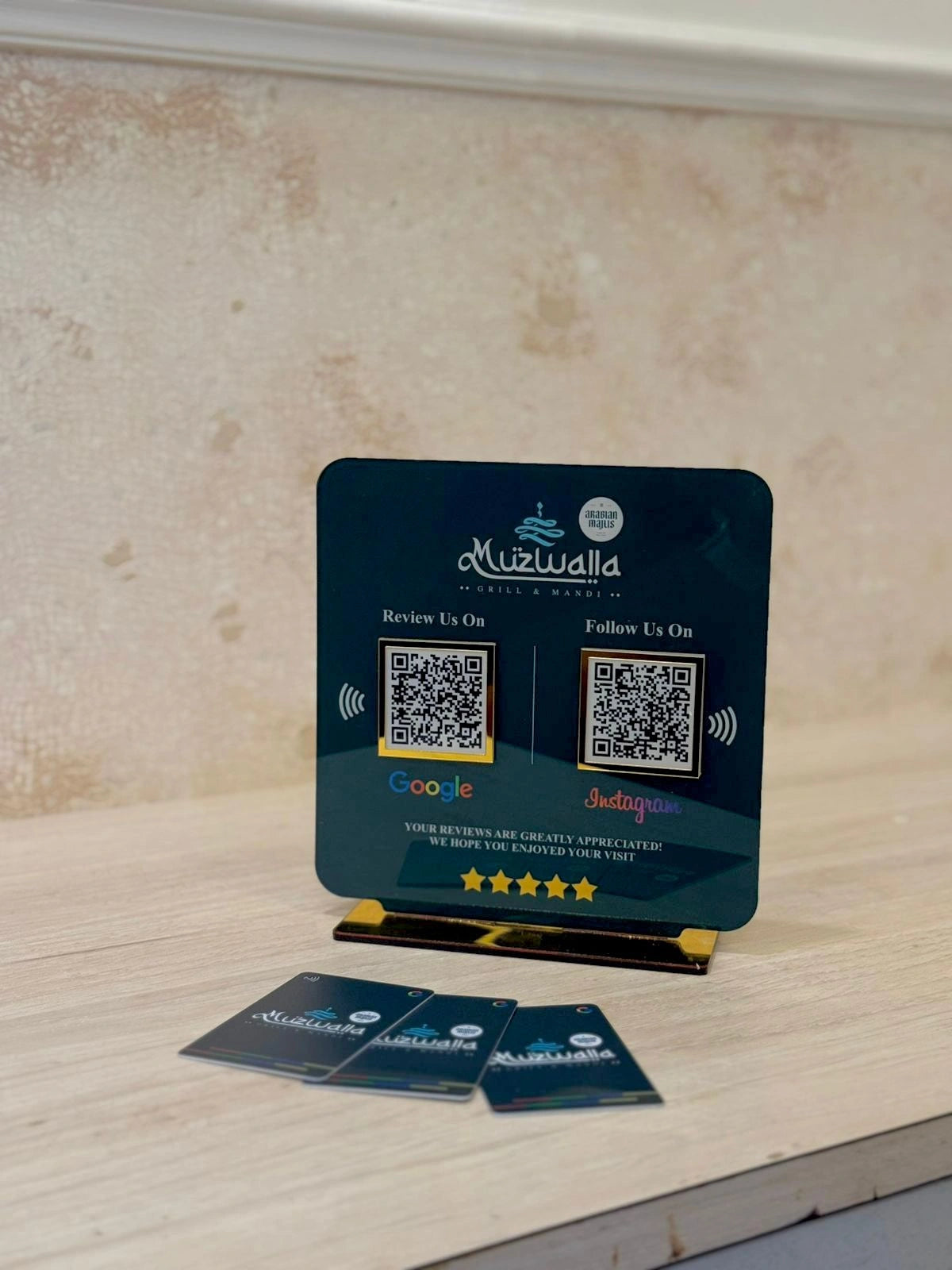 Customised Acrylic Stand two QR