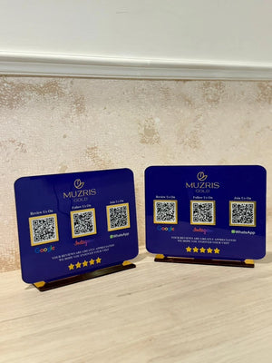 Customised NFC Acrylic Stand three QR