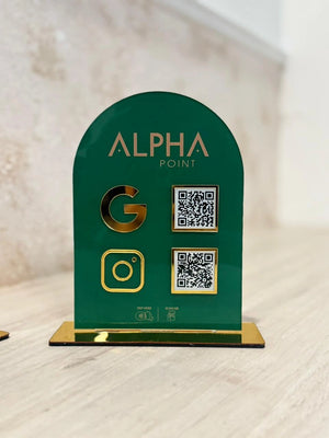 Customised Acrylic Stand two QR