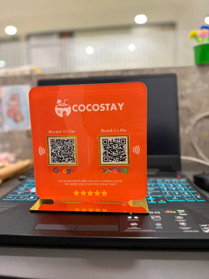 Customised Acrylic Stand two QR