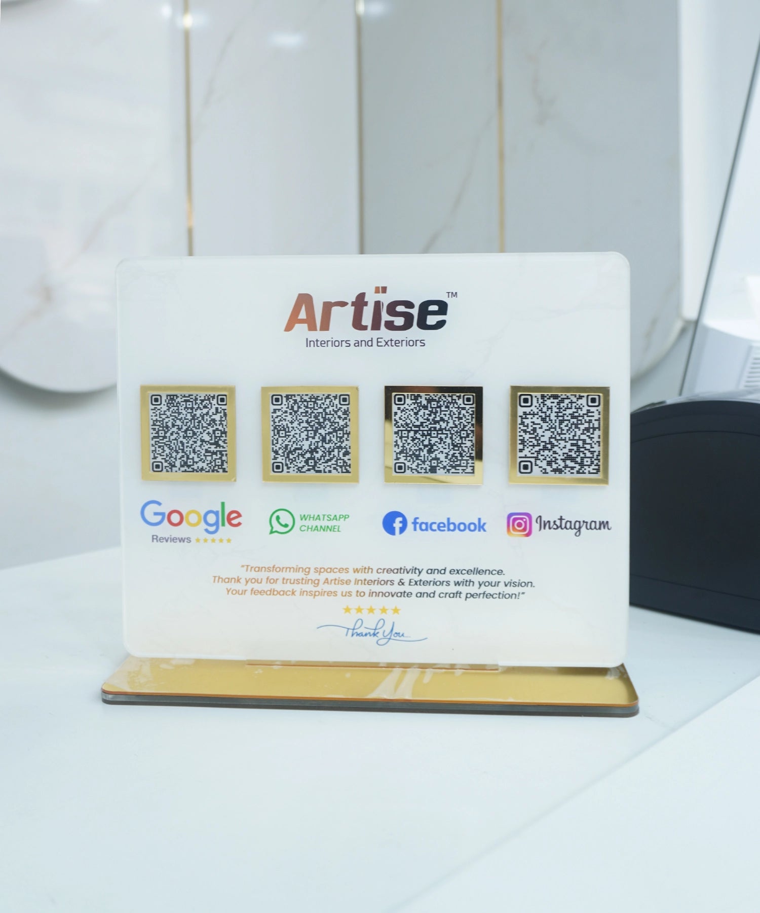 Customised Acrylic review stand