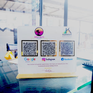 Customised NFC Acrylic Stand three QR