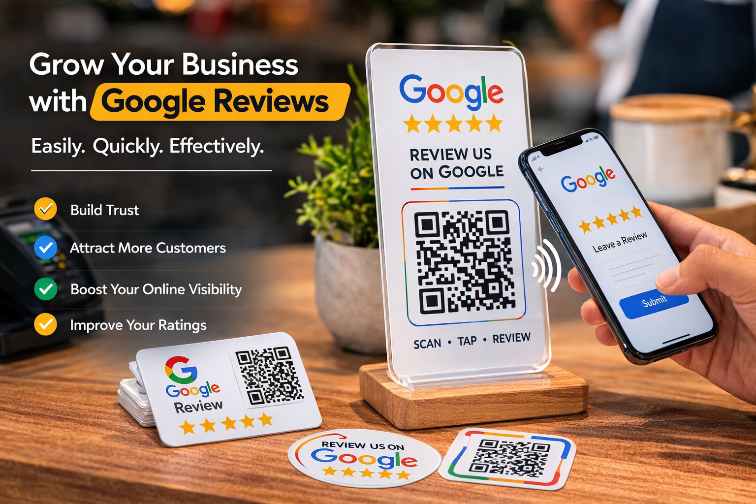Acrylic Google review QR stand