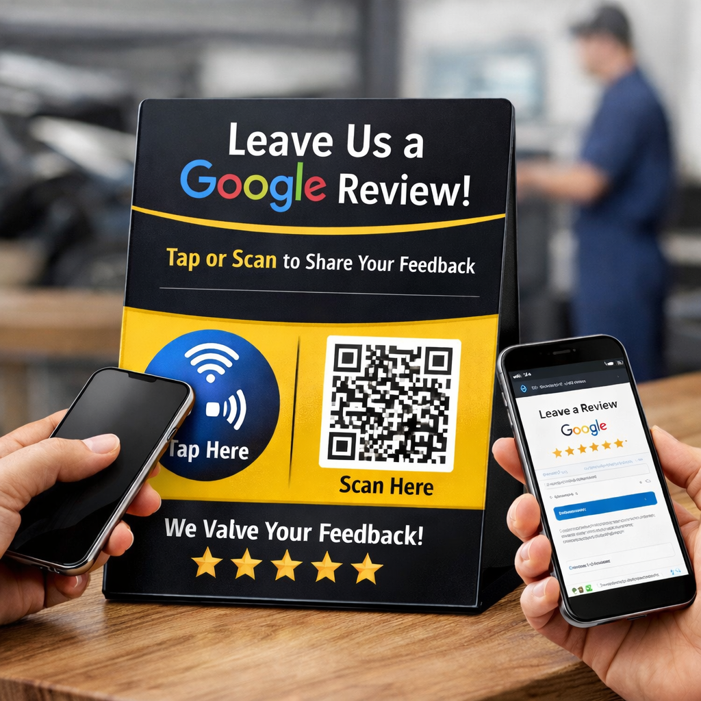 How The NFC Google Review Stand Works