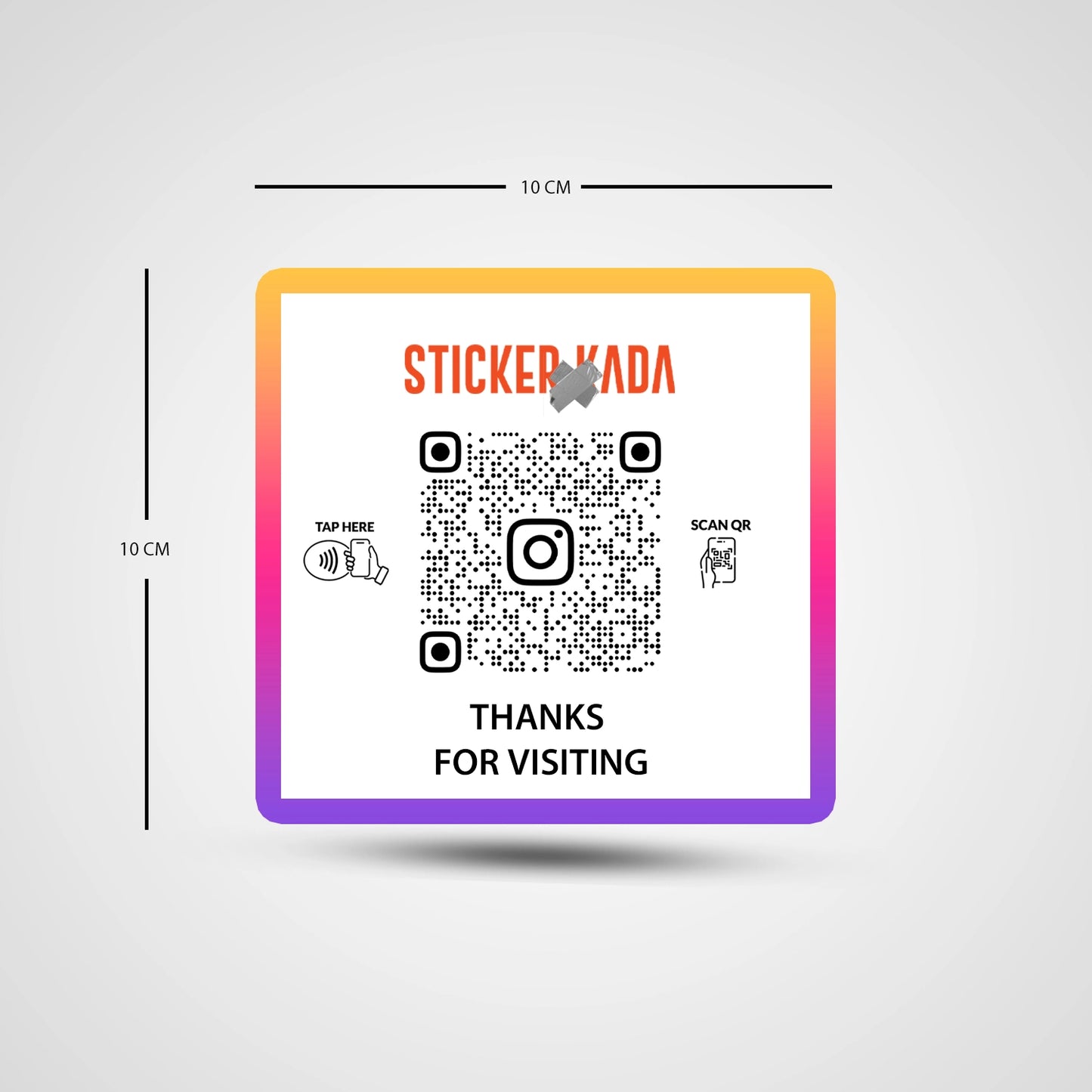 NFC QR Instagram Square Sticker