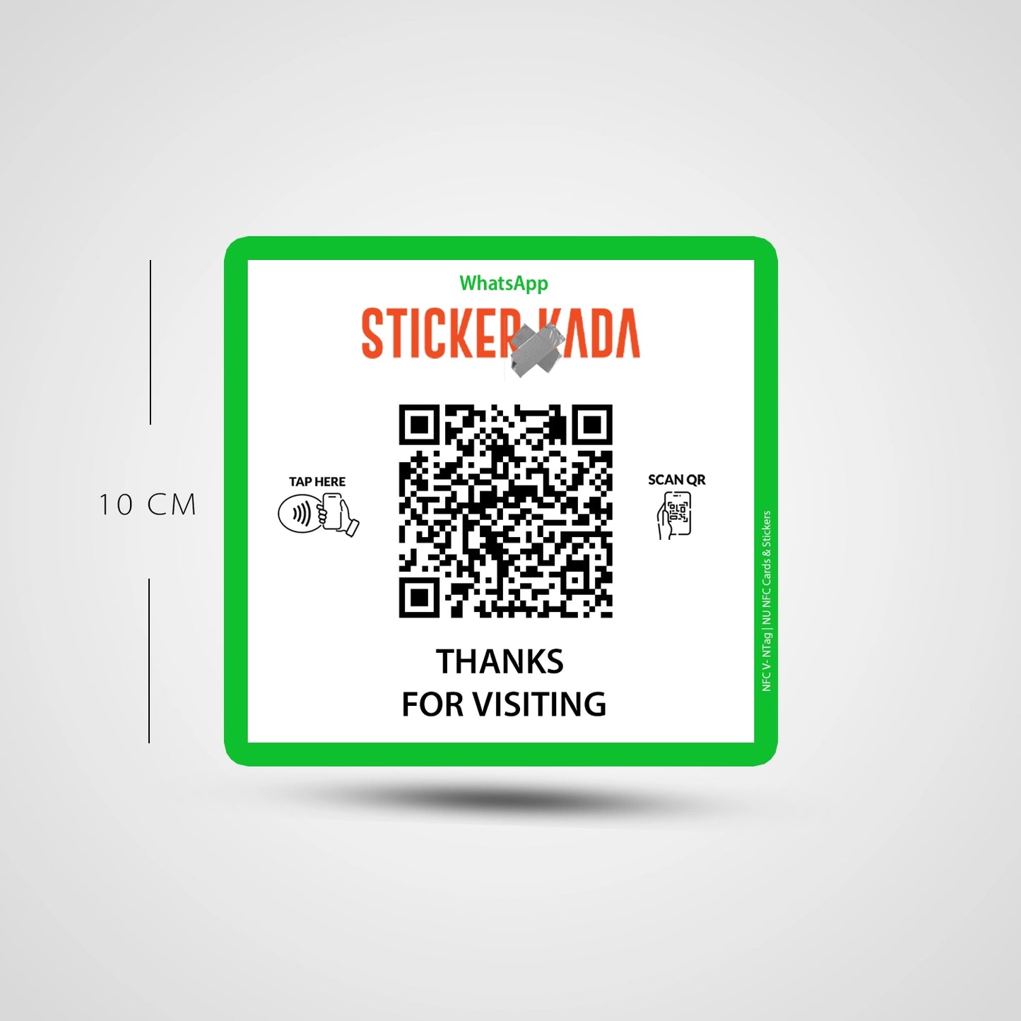 NFC QR Whatsapp Square Sticker