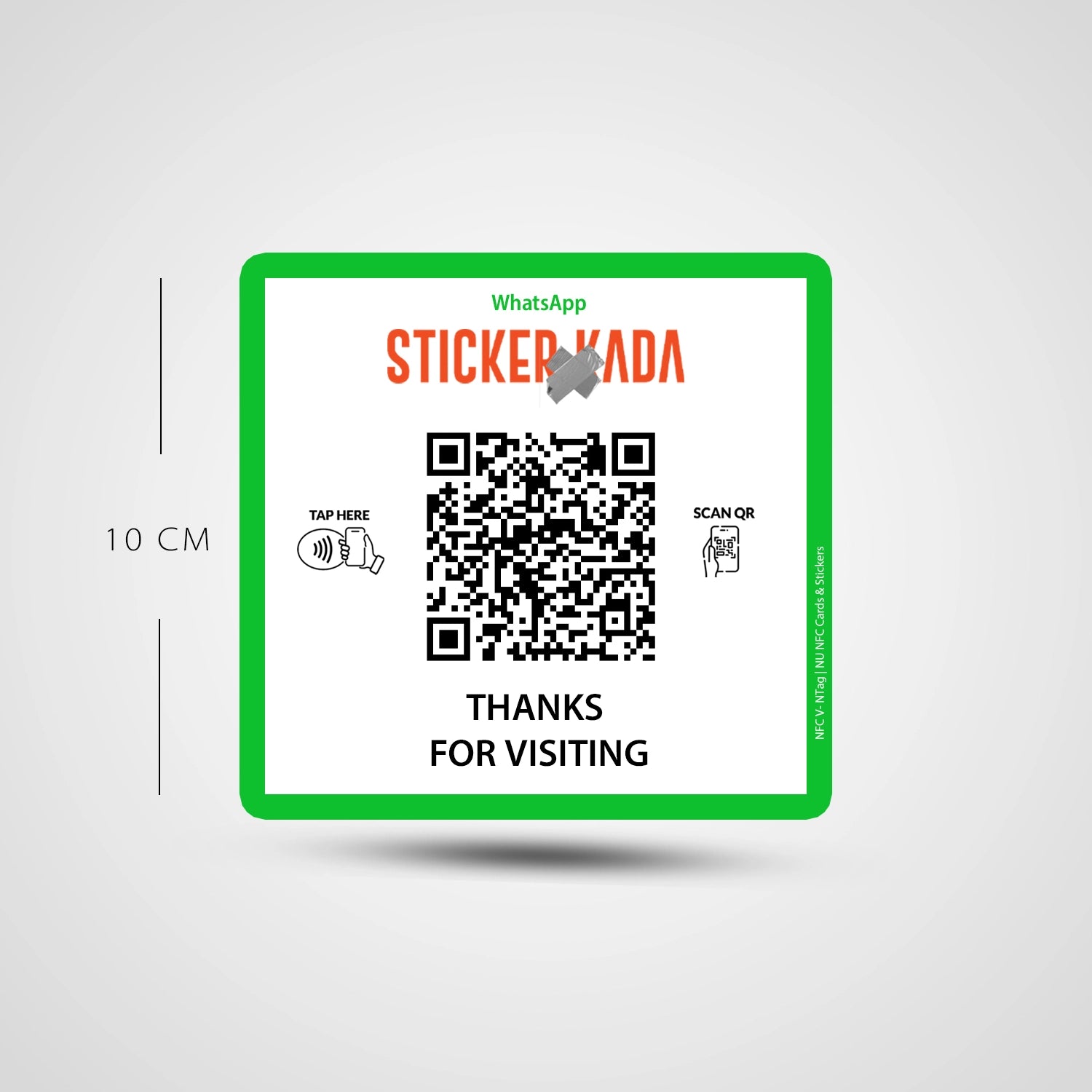NFC QR Whatsapp Square Sticker