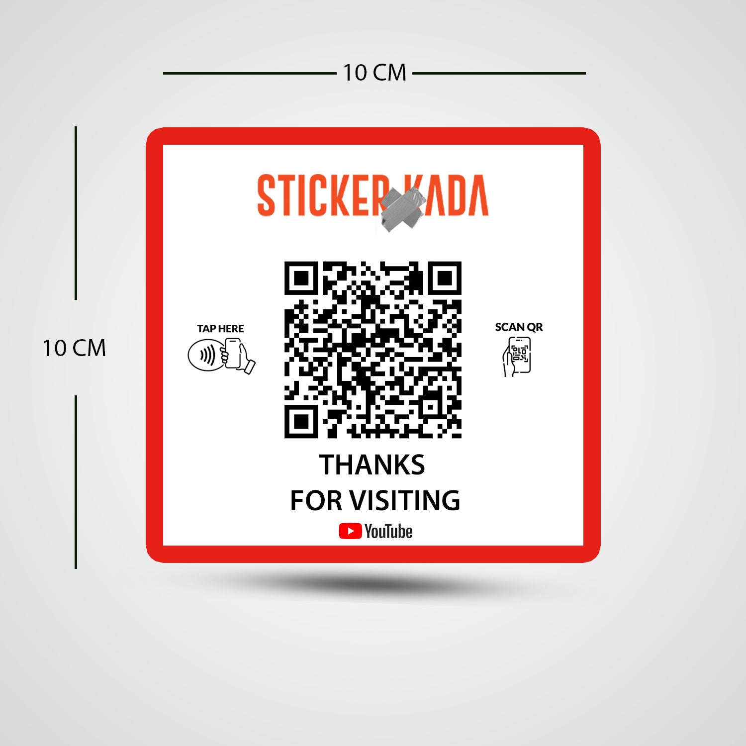 NFC Youtube Square Sticker