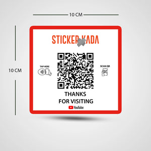 NFC QR Youtube Square Sticker