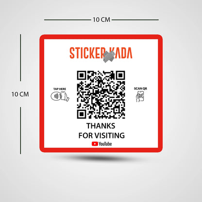 NFC QR Youtube Square Sticker
