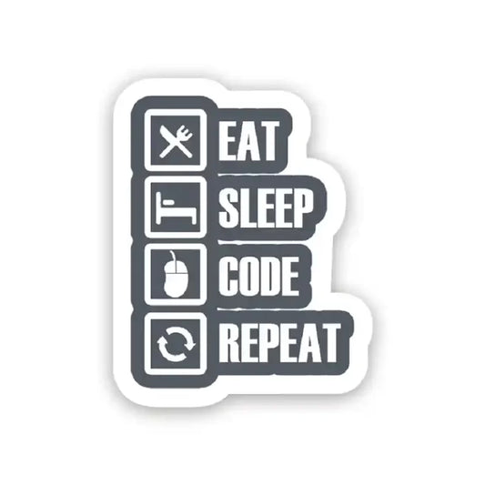 Eat Sleep Code Repeat – Laptop Sticker
