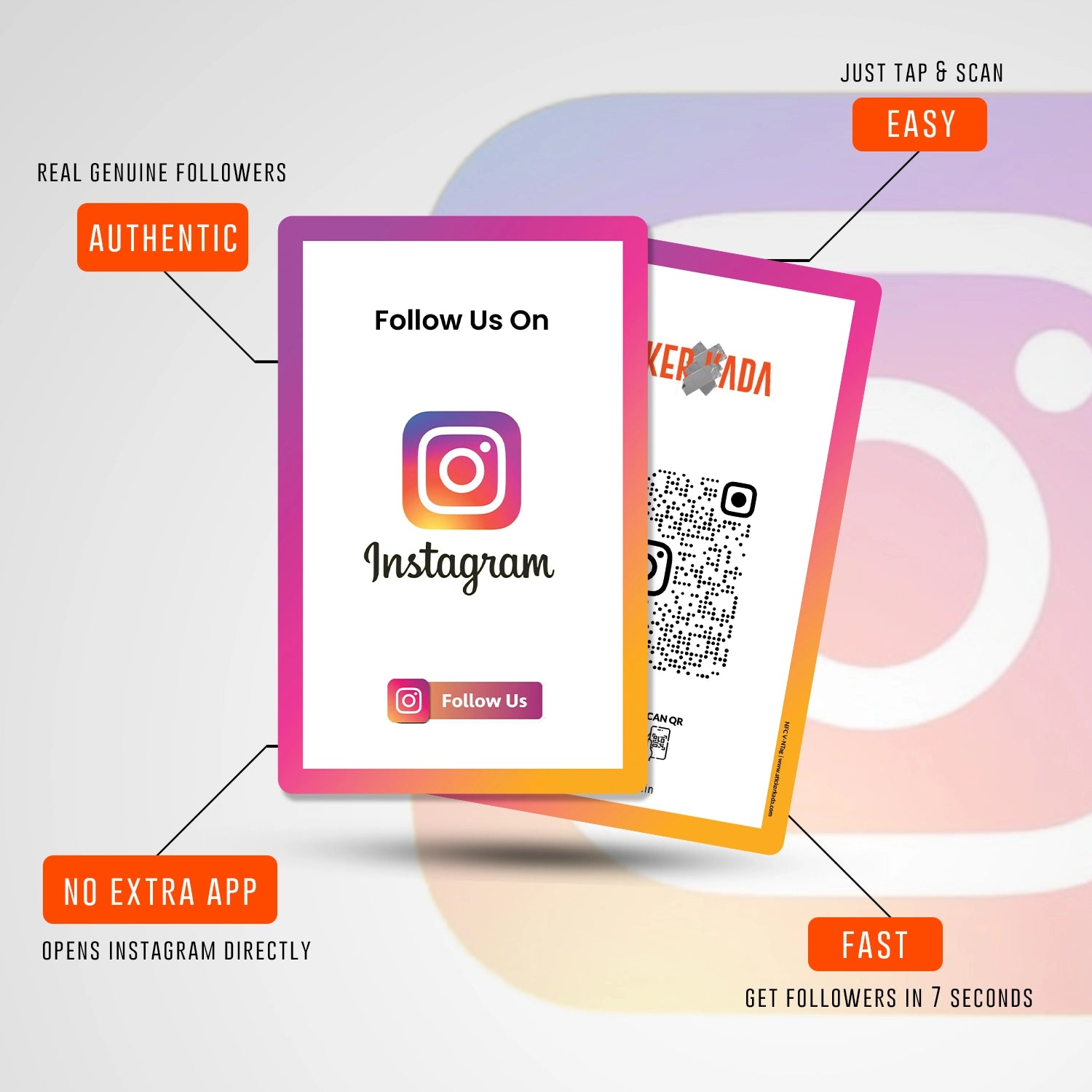 NFC QR Instagram PV Card