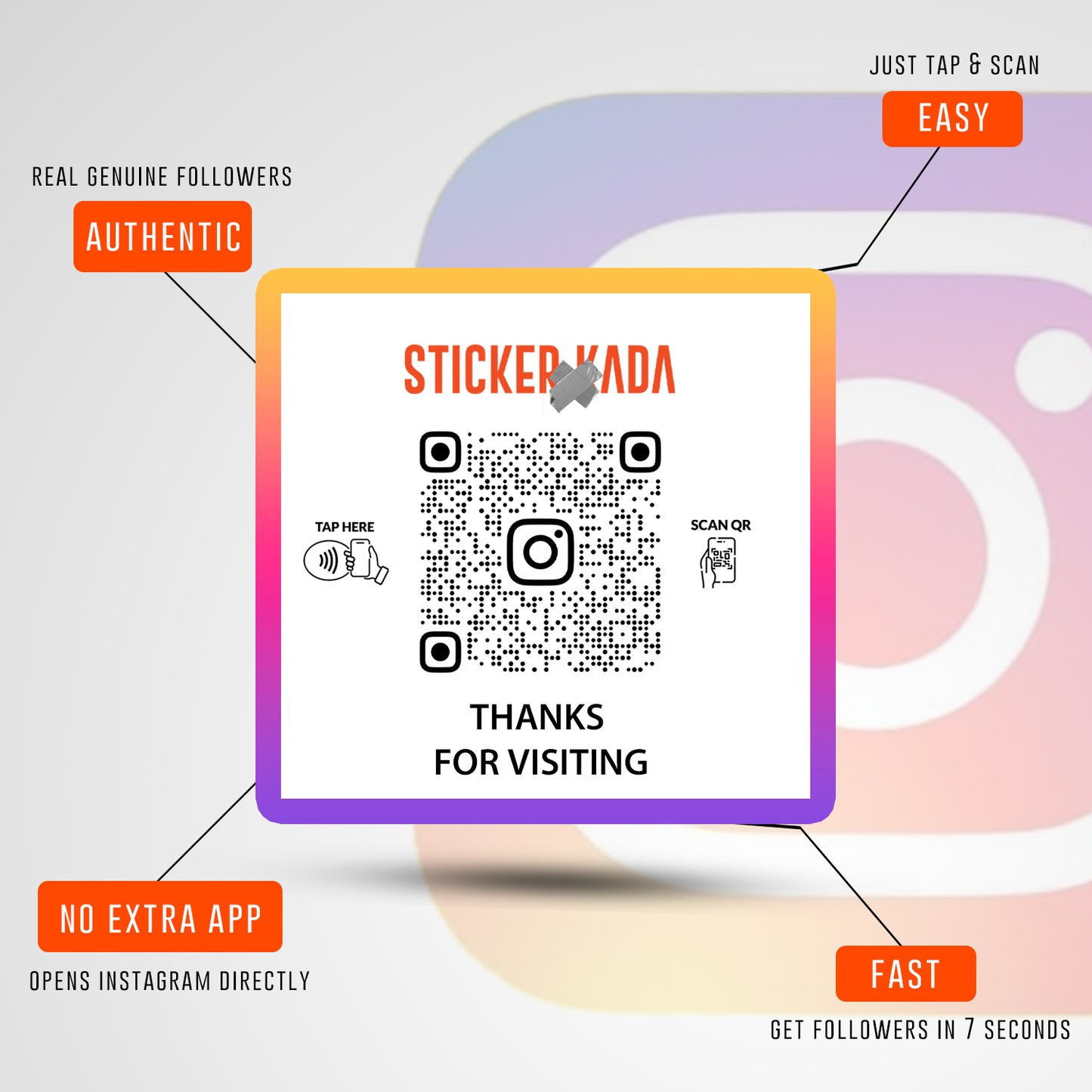NFC+QR Instagram Square Sticker (Copy) for testing