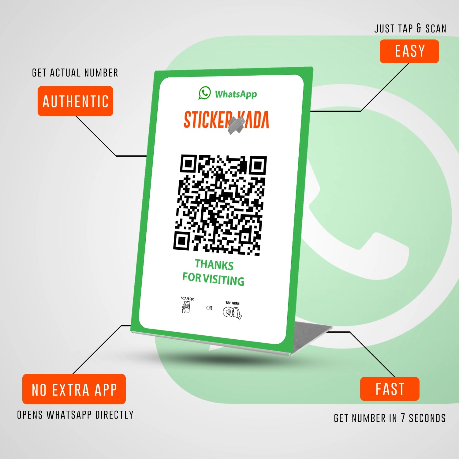 NFC QR Whatsapp Stand