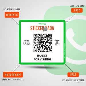 NFC QR Whatsapp Square Sticker