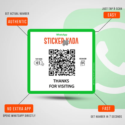 NFC QR Whatsapp Square Sticker