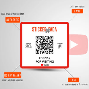 NFC QR Youtube Square Sticker