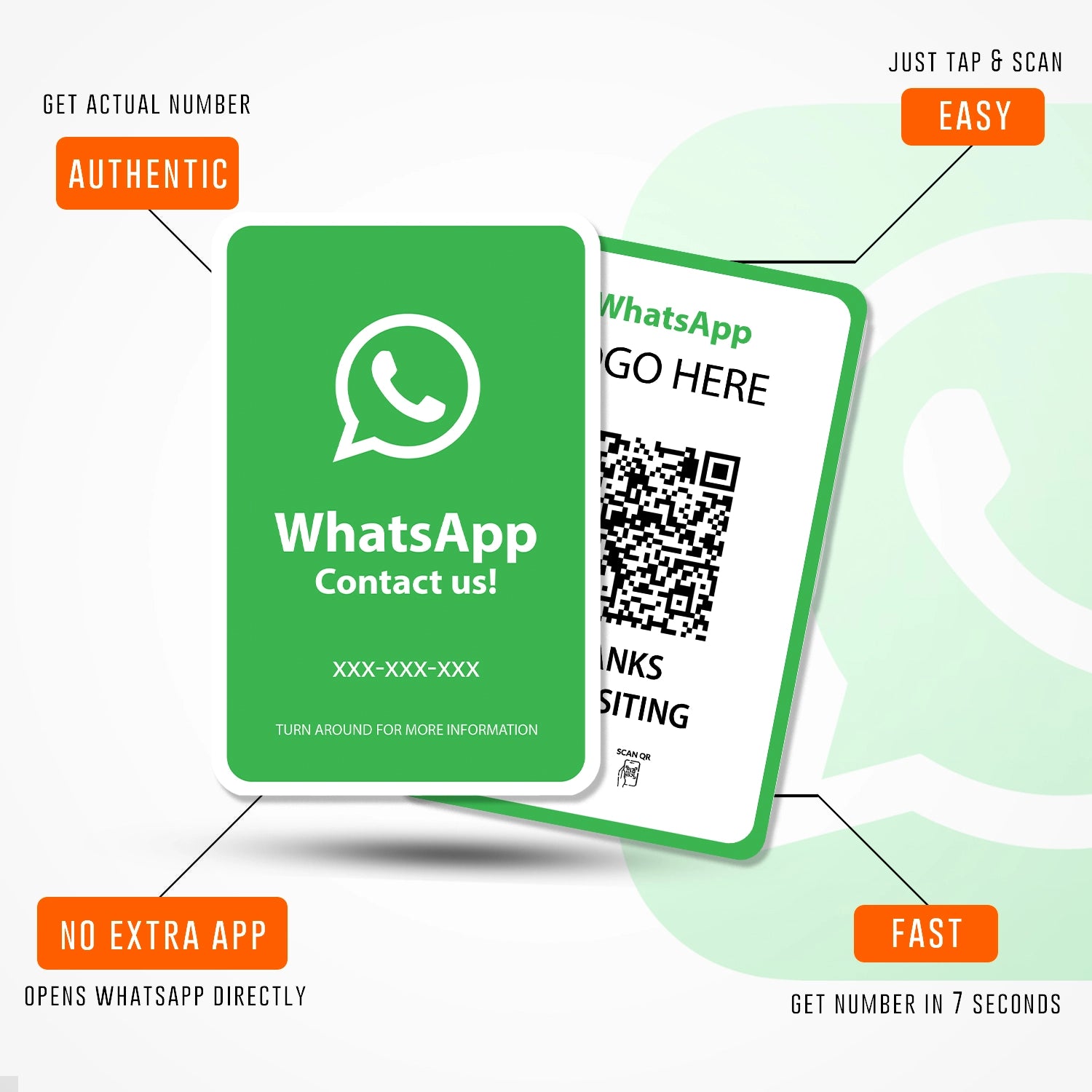 NFC QR Whatsapp PVC Card