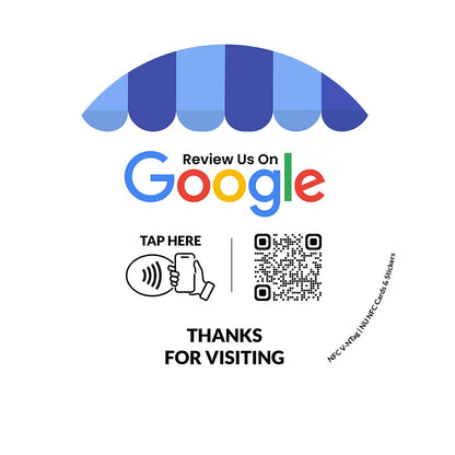 Buy NFC + QR Code Google Review Round Sticker in India