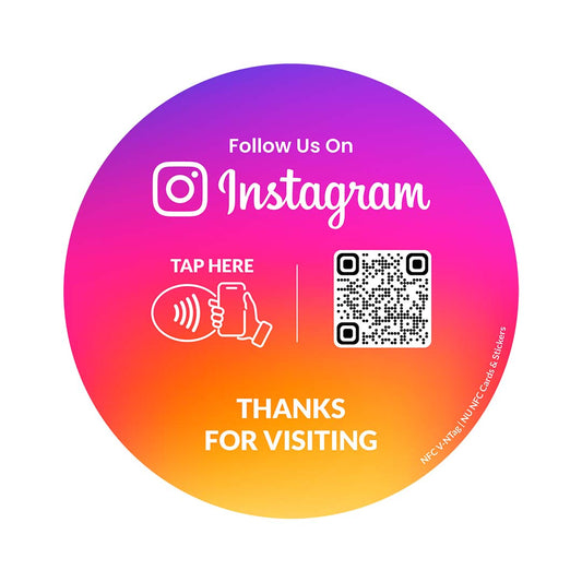NFC + QR Code Instagram Round Sticker