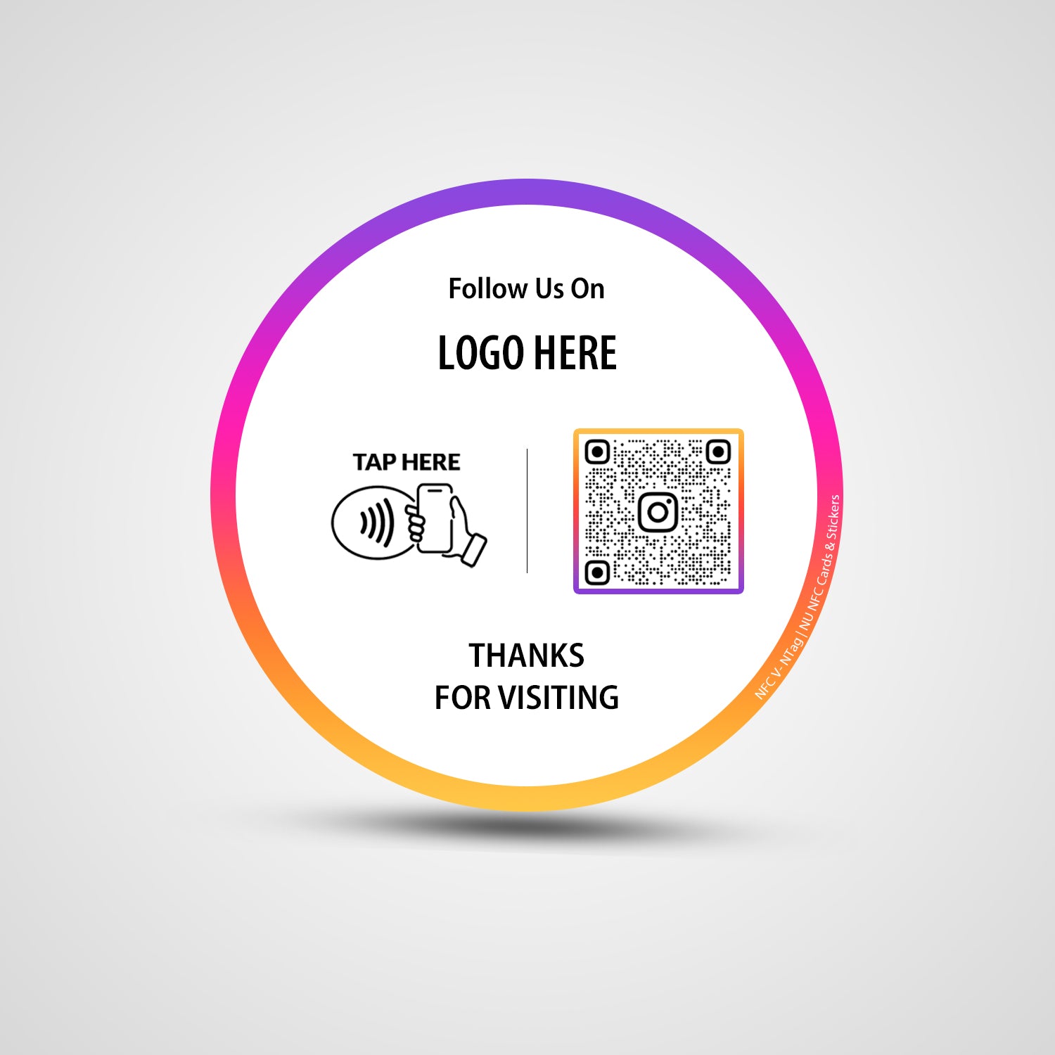 NFC Instagram Round Stickers