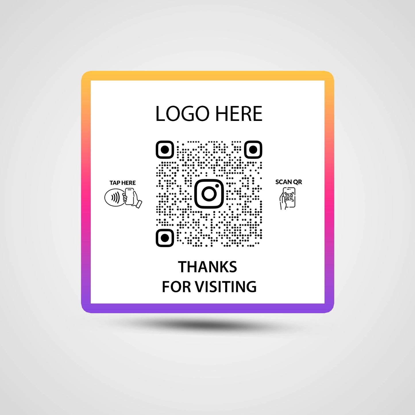 NFC QR Instagram Square Sticker