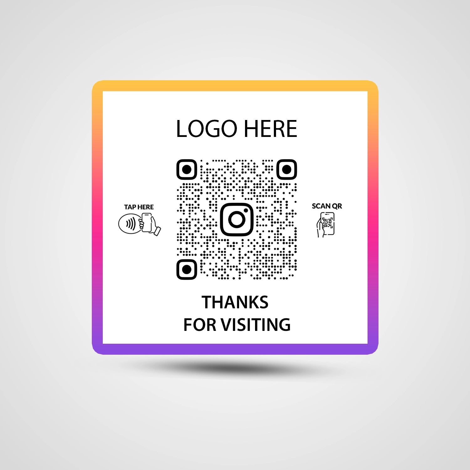 NFC QR Instagram Square Sticker