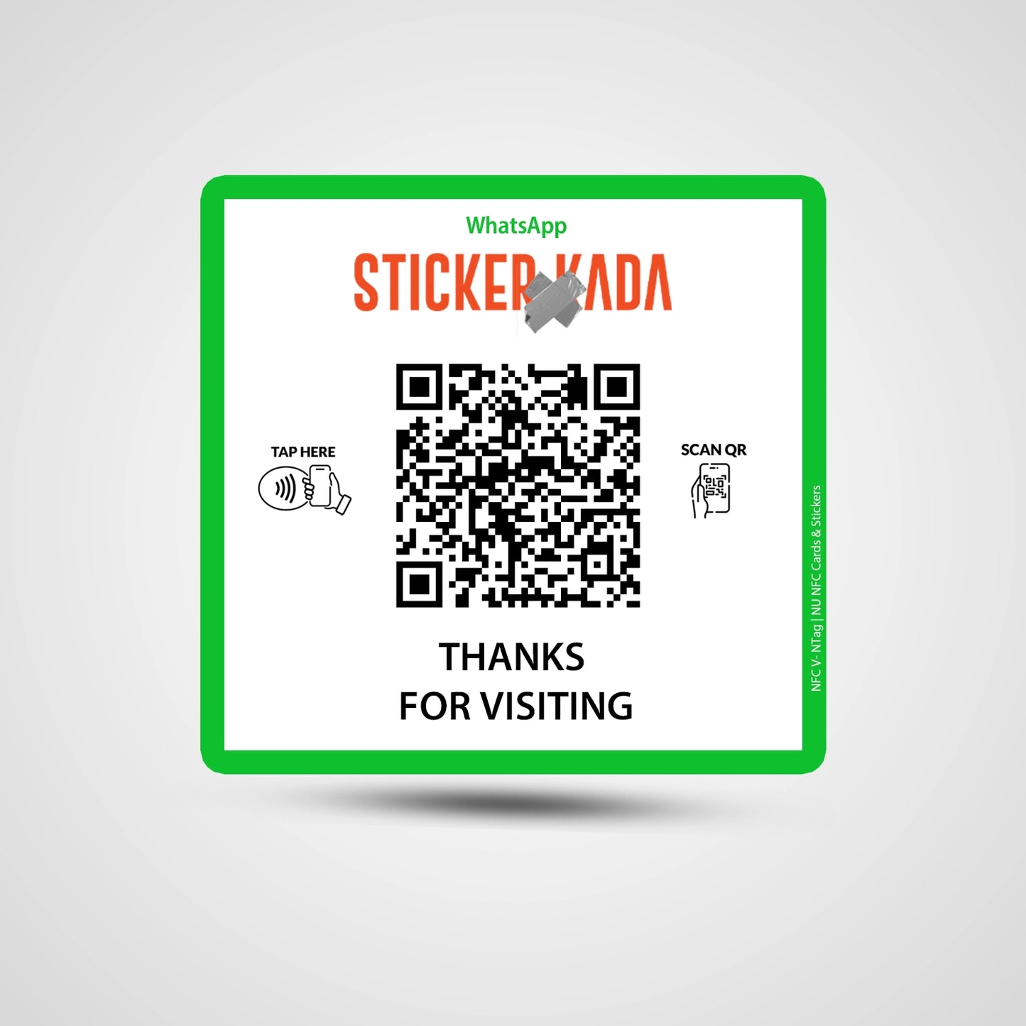 NFC QR Whatsapp Square Sticker