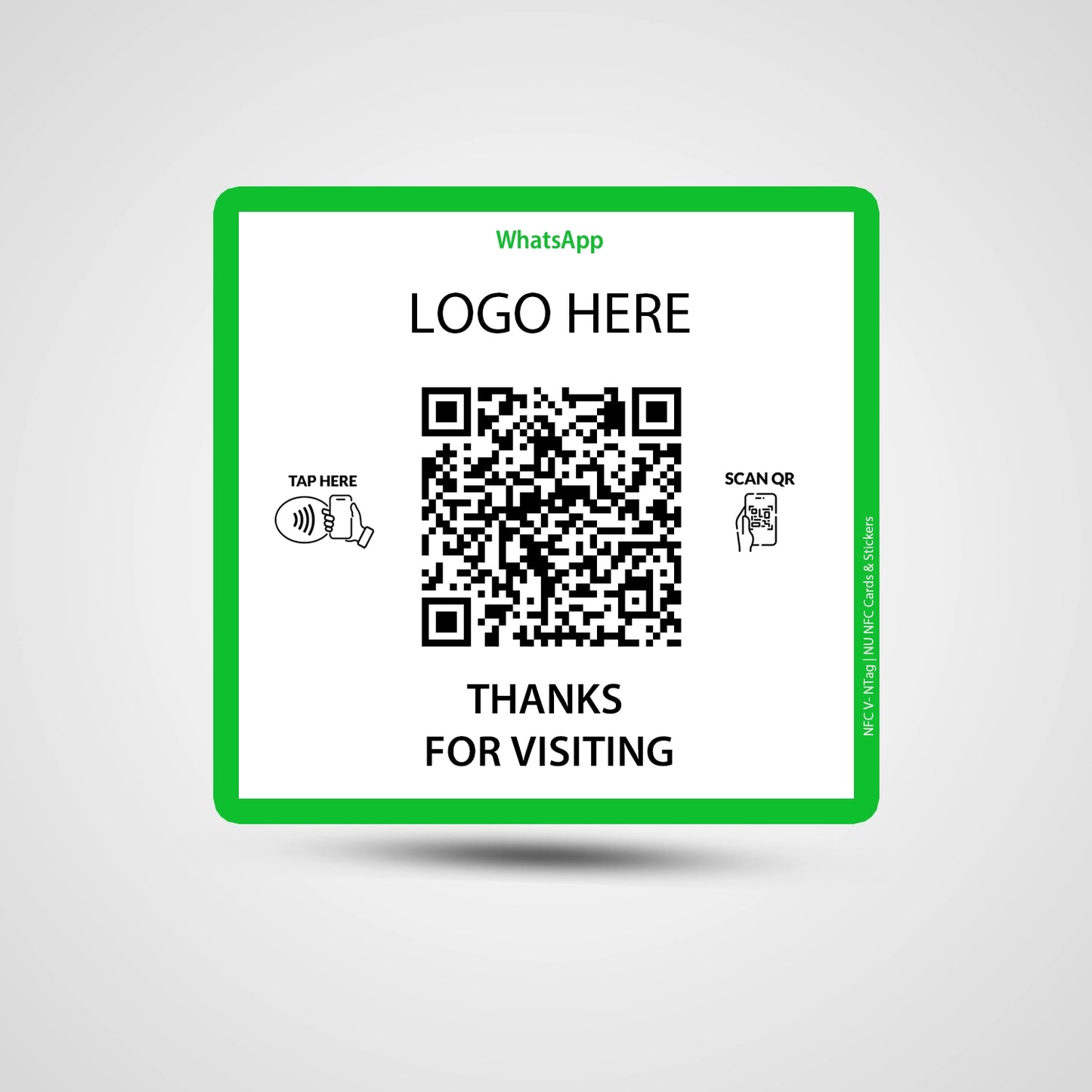 NFC QR Whatsapp Square Sticker