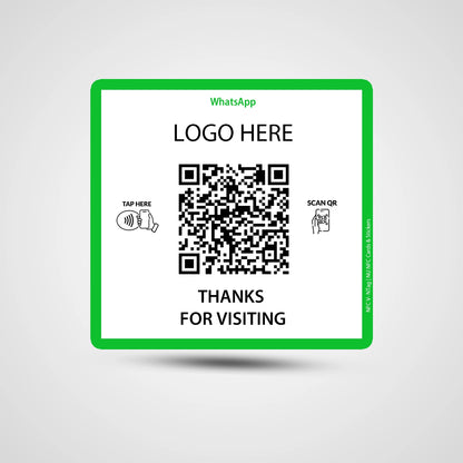 NFC QR Whatsapp Square Sticker