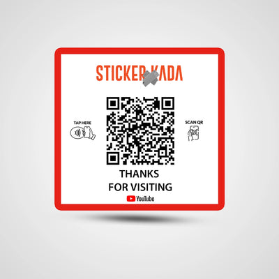 NFC QR Youtube Square Sticker