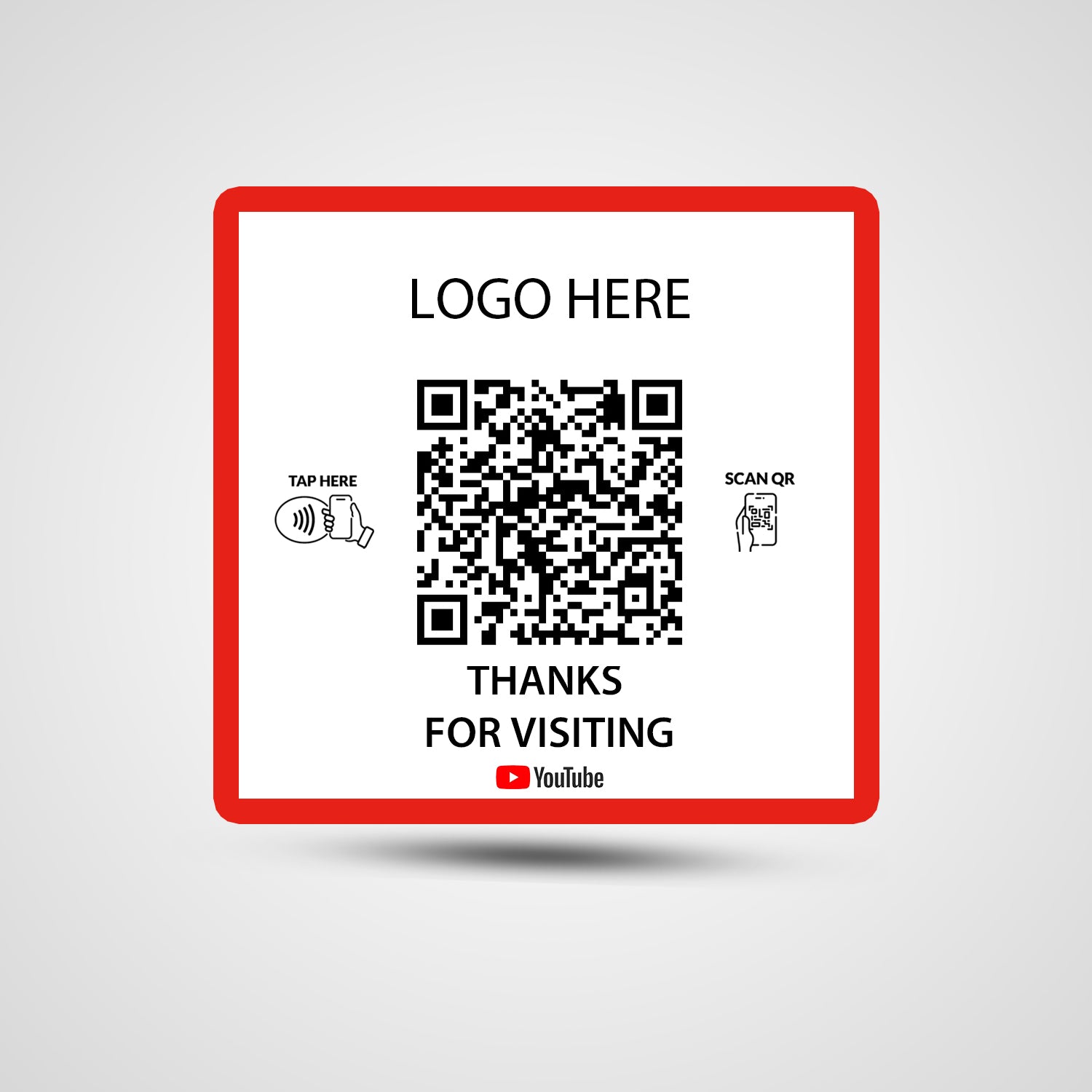 NFC Youtube Square Sticker