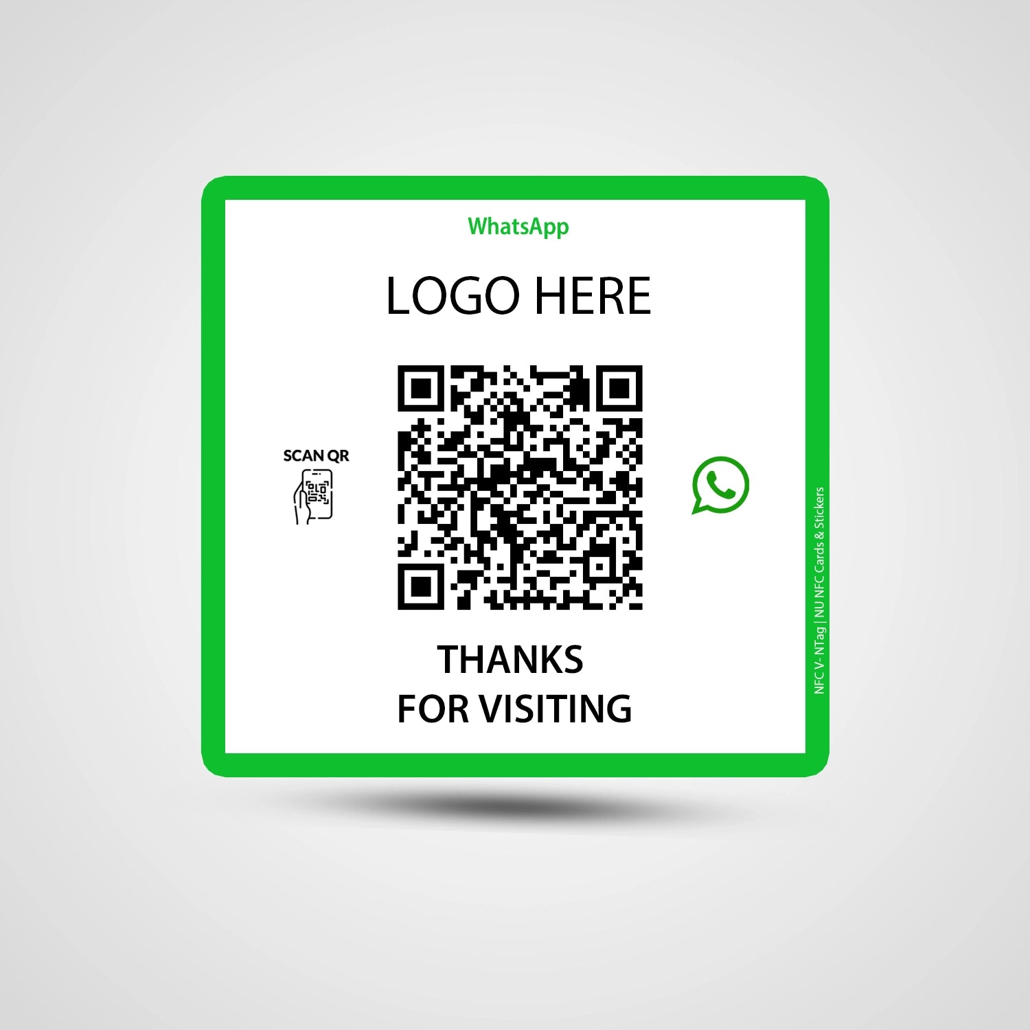 NFC QR Whatsapp Square Sticker