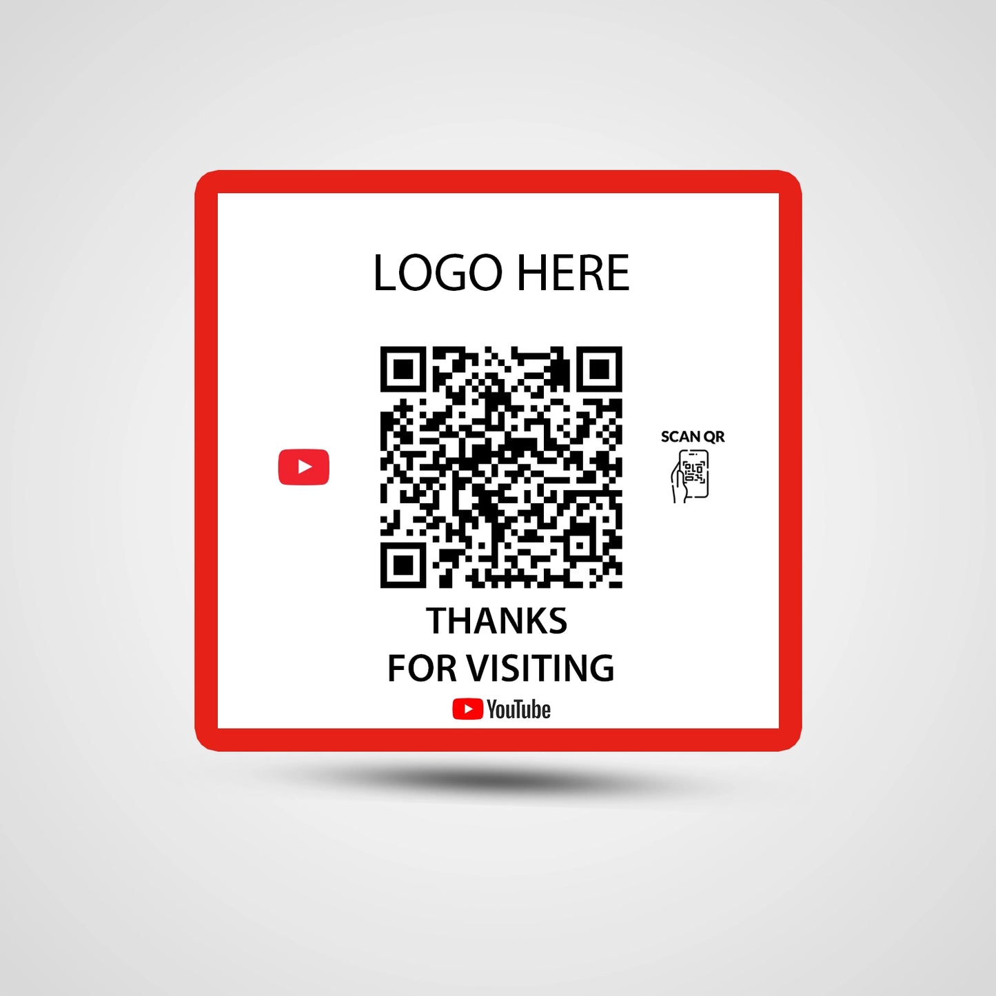 NFC QR Youtube Square Sticker