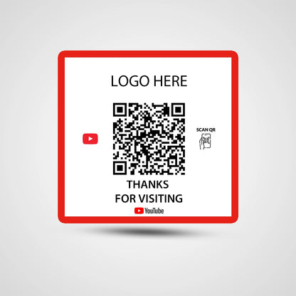 NFC QR Youtube Square Sticker