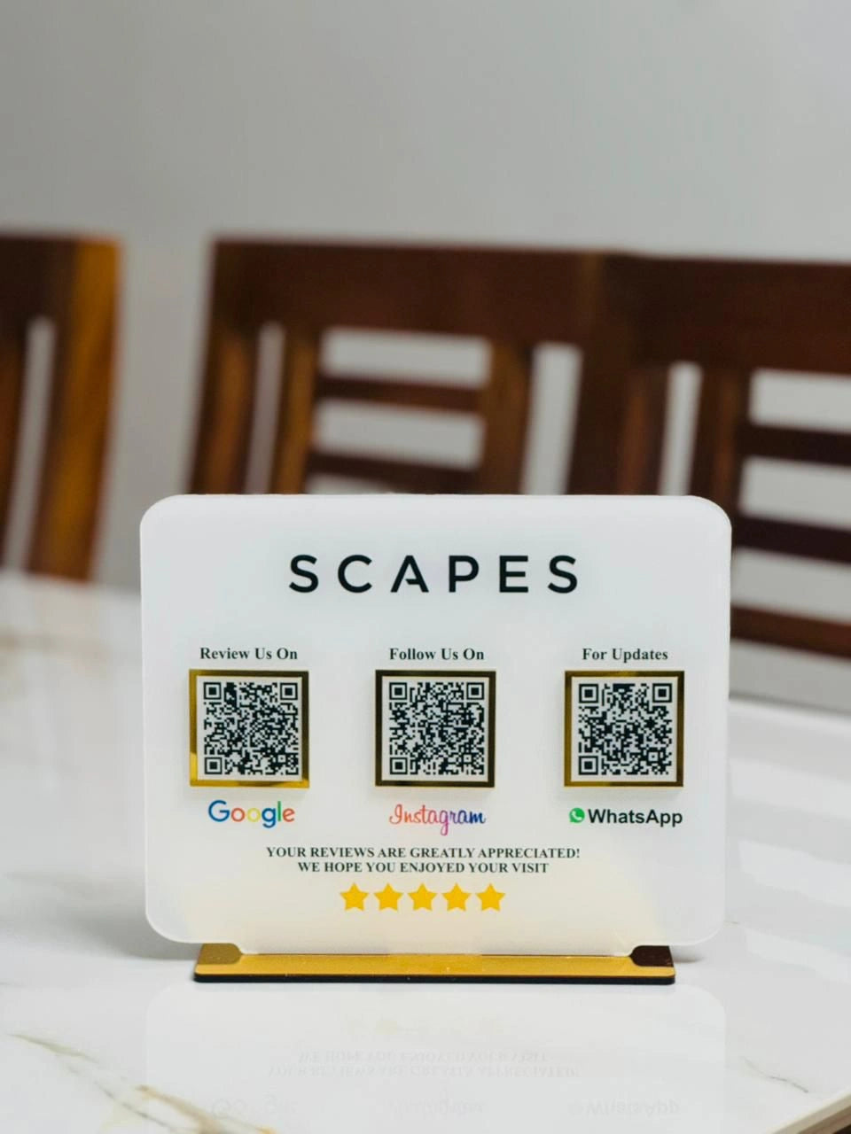 Customised NFC Acrylic Stand three QR