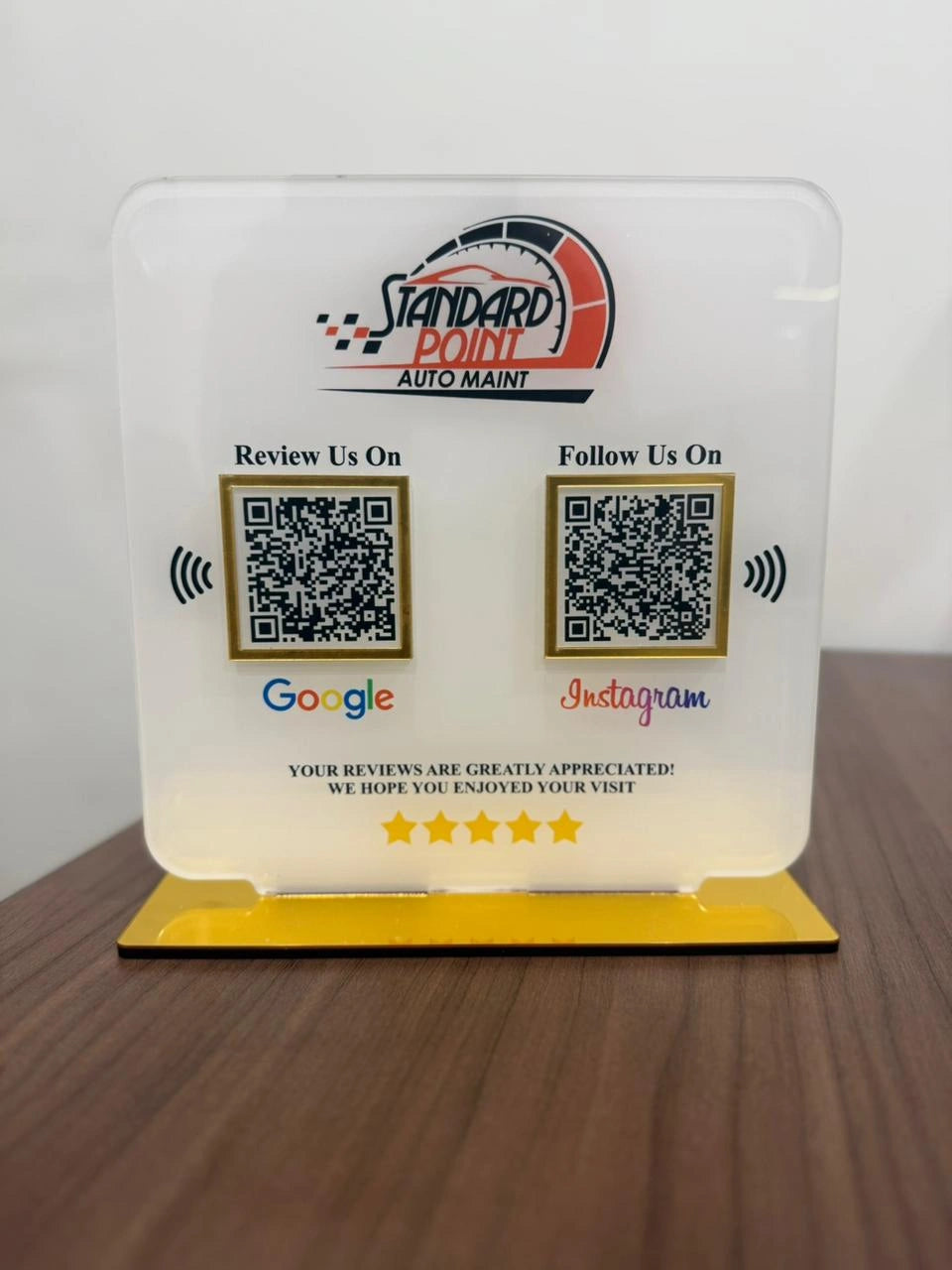 Customised Acrylic Stand two QR