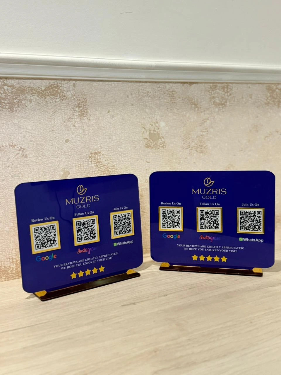 Customised NFC Acrylic Stand three QR