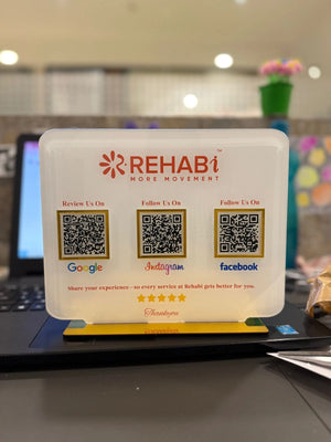 Customised NFC Acrylic Stand three QR