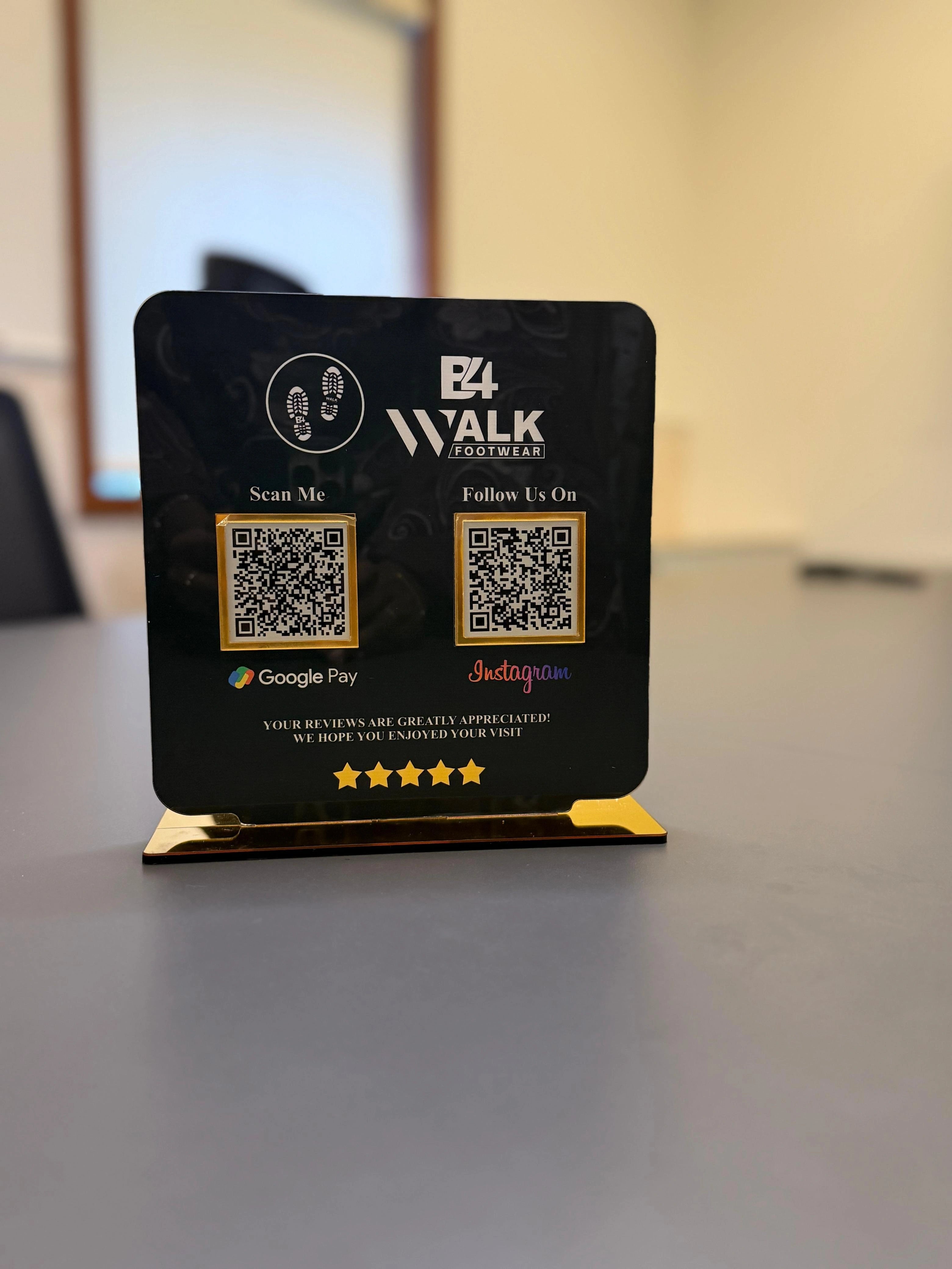 Customised Acrylic Stand two QR