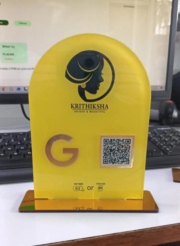 Customised Acrylic Stand 1 QR With NFC