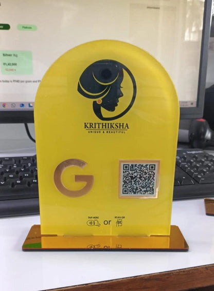 Customised Acrylic Stand 1 QR With NFC