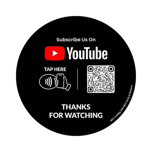 NFC + QR Code Youtube Round Sticker