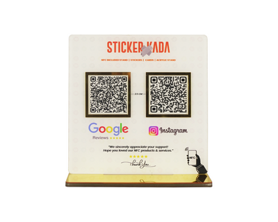 Customised Acrylic Stand 2 QR With NFC