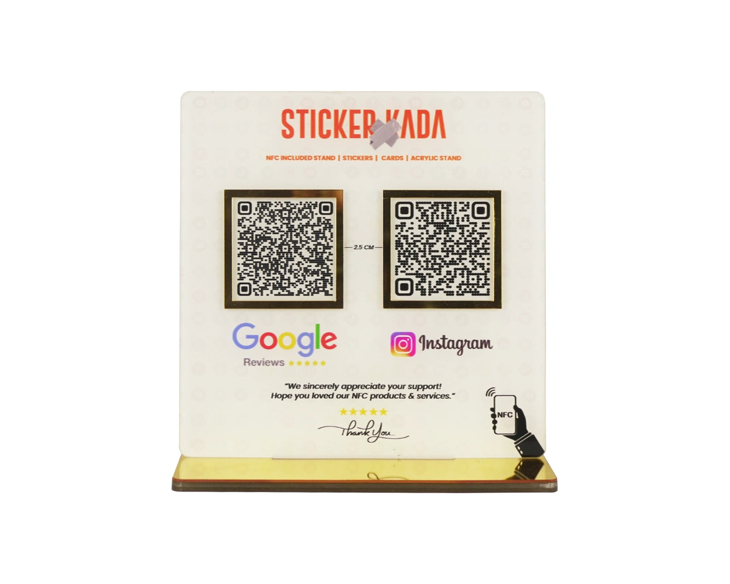 Customised Acrylic Stand two QR