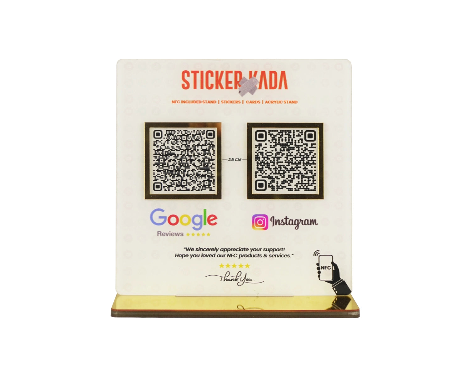 Customised Acrylic Stand two QR