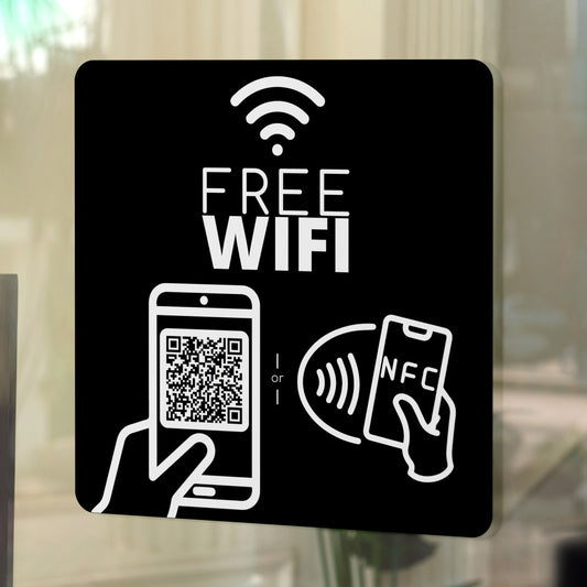 WIFI NFC Sticker with QR Code - Square